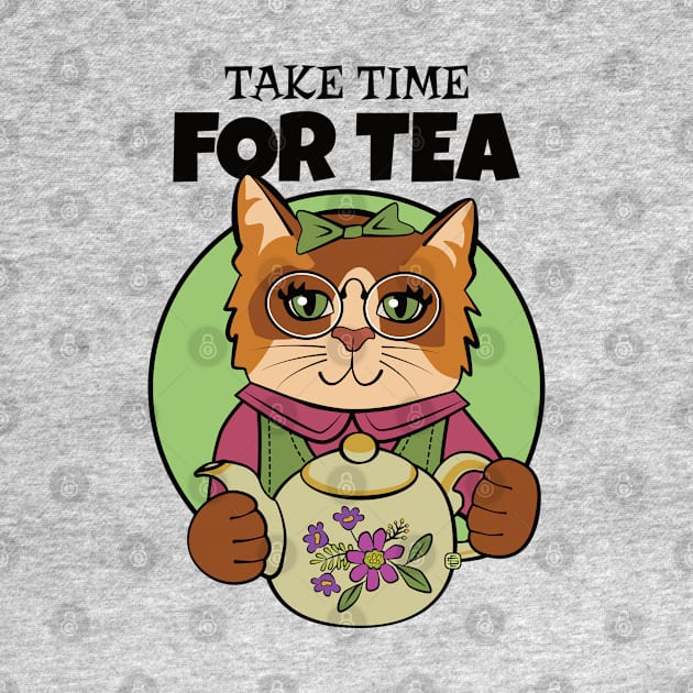 Take Time for Tea Cat by Sue Cervenka